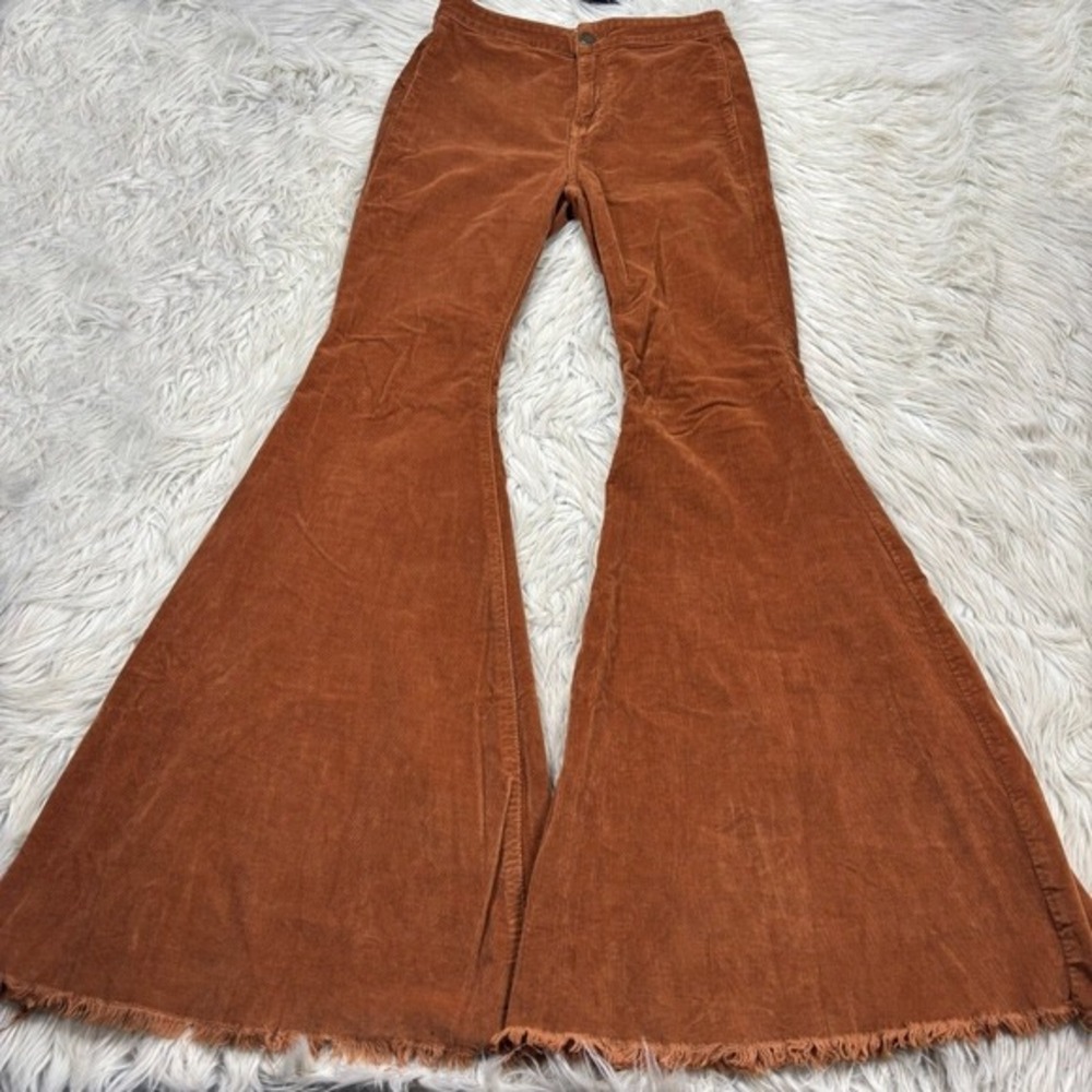 Free People Just Float On Flare Corduroy Pants Rust Brown Bell Bottom 27 OB61855 - Picture 6 of 9